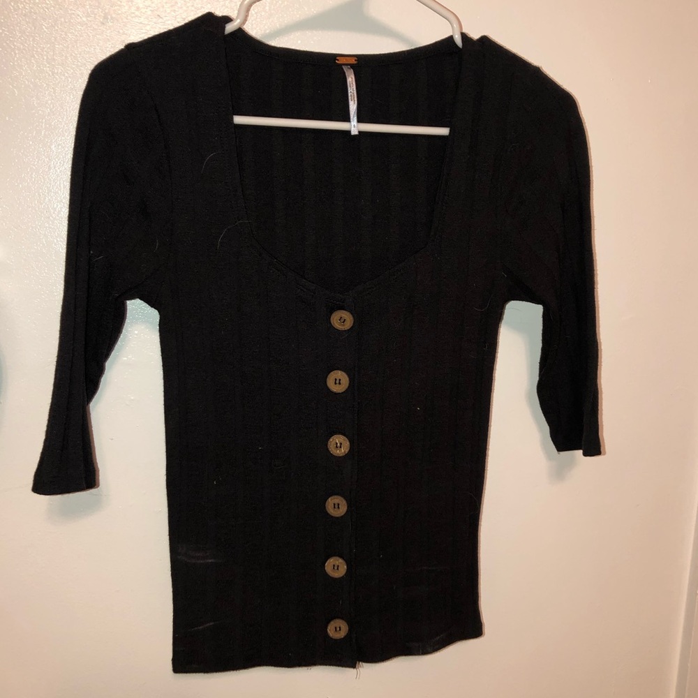 Free People black button up top. Size small.